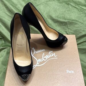 Christian Louboutin Black Pumps with Silver Accents